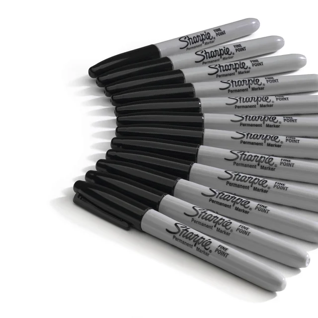 Sharpie Permanent Marker, Fine Tip, Black, 36/Pack