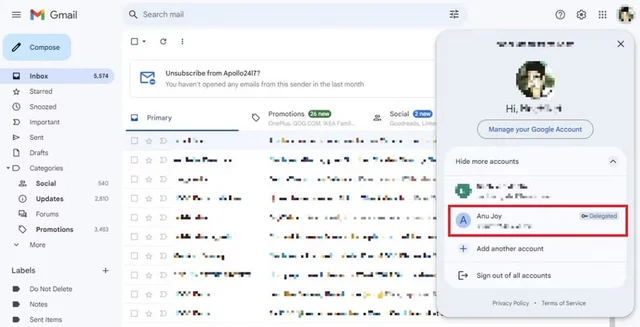 Gmail Delegate Access