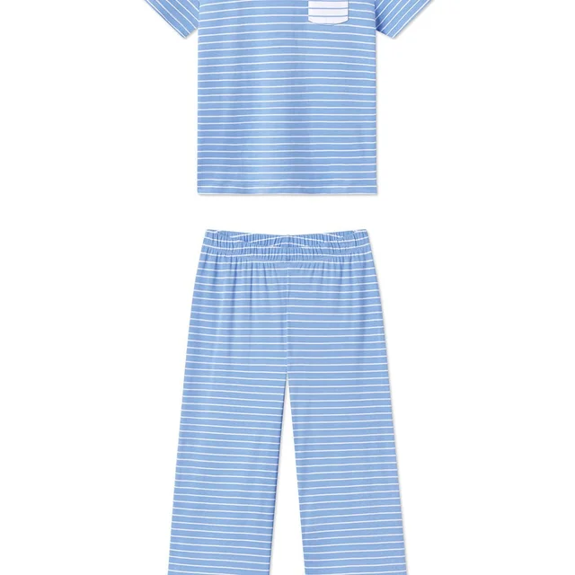 Pima Crew Wide Leg Pajama Set